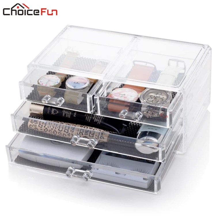

CHOICE FUN New Arrival Makeup Drawer Storage Acrylic Make up Organizer Cosmetic Box Jewelry Storage SF-1005-2