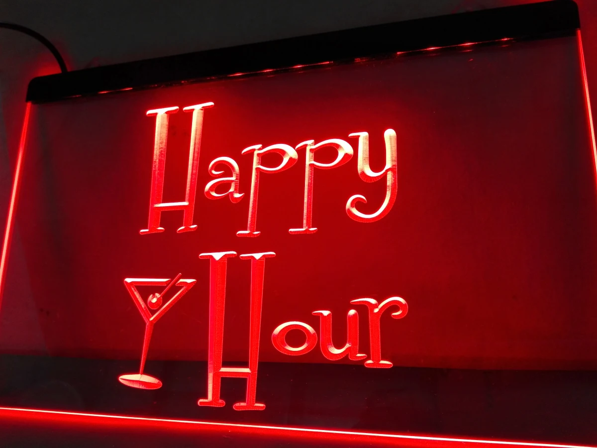 LB558 r Happy Hours Bar Pub OPEN Beer LED Neon Light Signsign ledsigns opensign light AliExpress