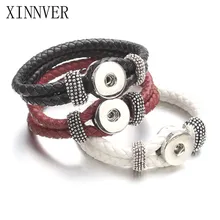 Bracelets Sanp en cuir tressé de nouvelle mode adaptés aux bijoux à bricoler soi-même faits main de Jwelry de 18mm pour des femmes(China)