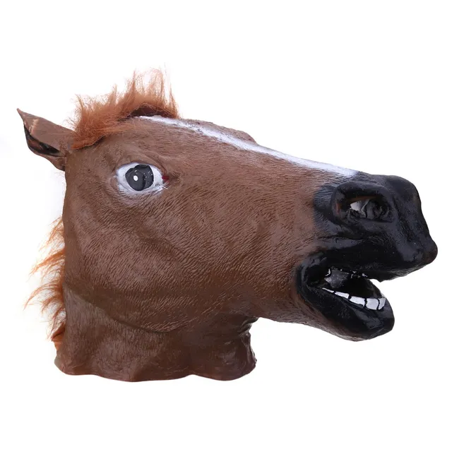 Halloween Tête de Cheval Masque Latex Tête de Cheval Masque Cosplay Halloween Costume Party Animal Couverture