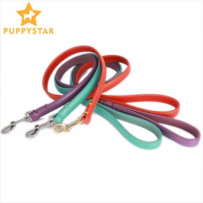Cute Pet Dog Leash High Quality Genuine Leather Dog Strong Hook Leash
