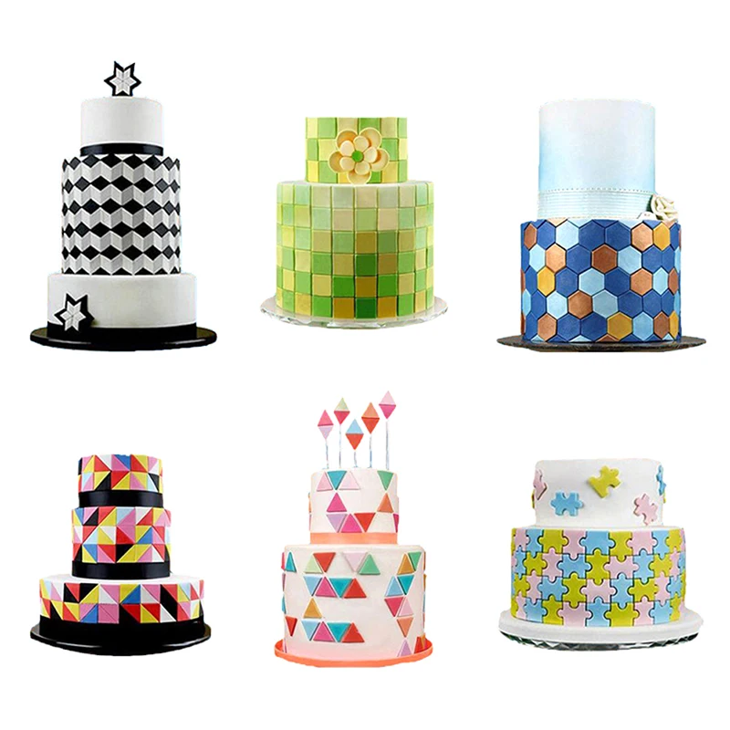 

18Pcs/lot Geometry Fondant Cookie Cutter Cake Mold Fondant Mold Fondant Cake Decorating Tools Baking