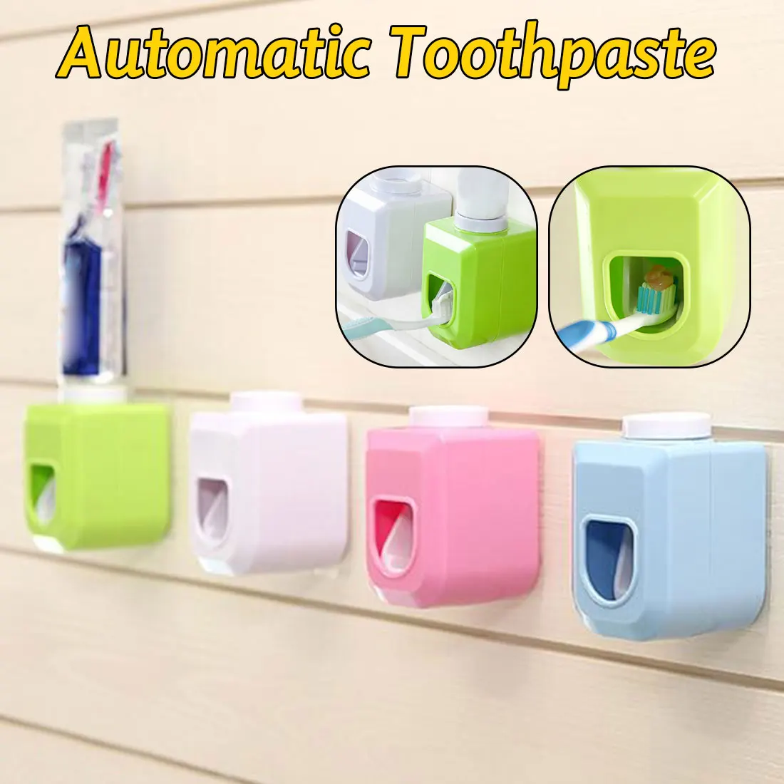 4 Colors Automatic Squeezer Toothpaste Dispenser Squeeze Out Wall Mount holder home Bathroom Accessories