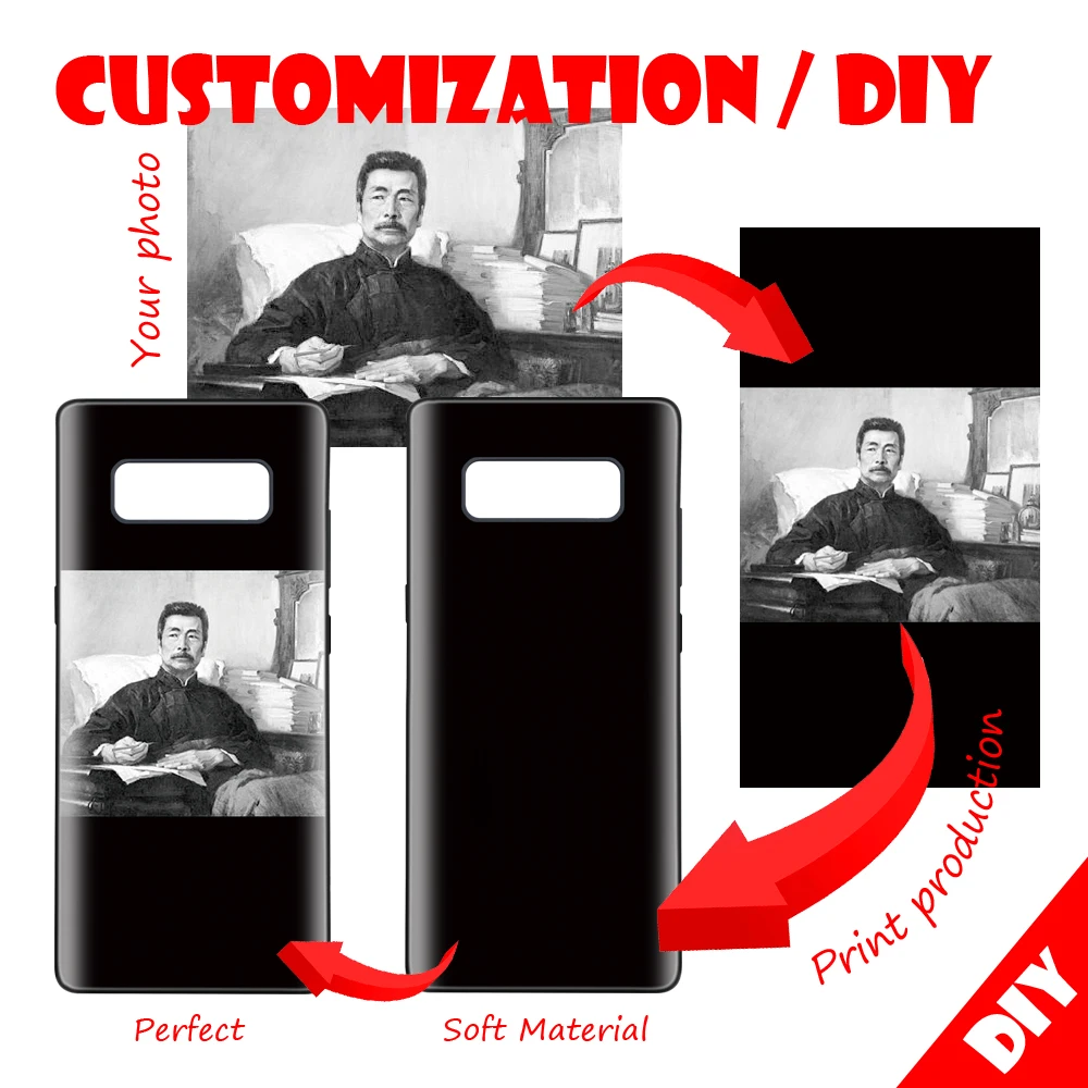 

image Customized Picture LOGO Cases DIY Photo Soft TPU case For Samsung Galaxy S8 S9 S6 S7 edge A5 A7 J4 J6 A6 Plus 2018 Note 58