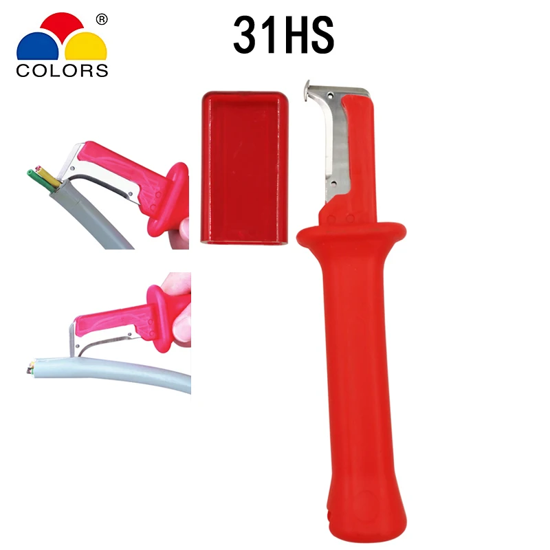 

COLORS 31HS cable stripper knife Stripping the scope of diameter of 50mm below german style 440c blade pvc handle hand tools