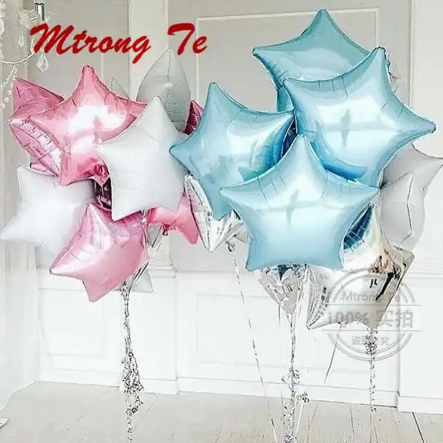 12 шт., детский душ, 18 дюймов, Розовая белая звезда, гелиевая фольга, воздушные шары для девочек, товары для дня рождения, вечерние украшения, в...