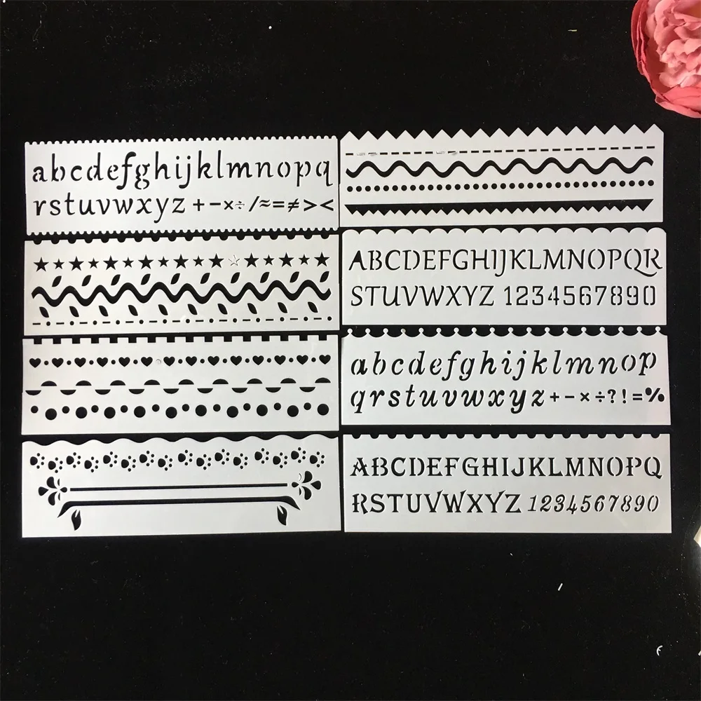 

8Pcs/Set 18cm Alphabet Letters DIY Layering Stencils Painting Scrapbook Coloring Embossing Album Decorative Card Template