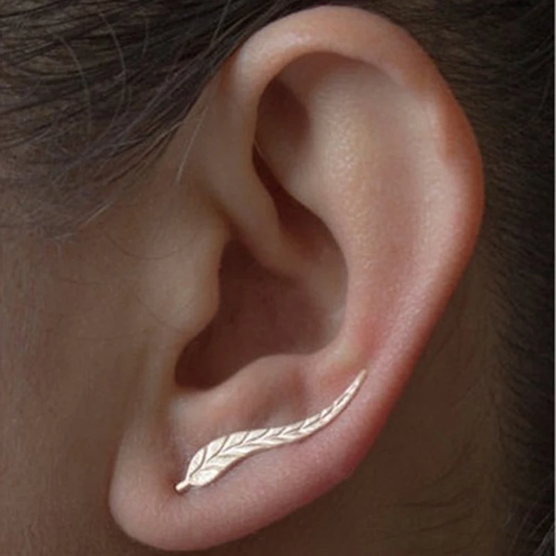 

ZN Vintage Jewelry Exquisite Gold Leaf Earrings Modern Beautiful Feather Earrings For Women