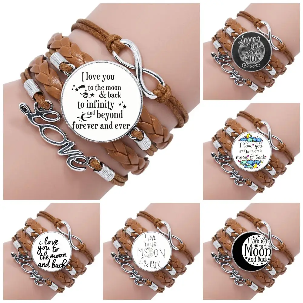I LOVE YOU TO THE MOON AND BACK For Women винтажный стеклянный кабошон ювелирные изделия с