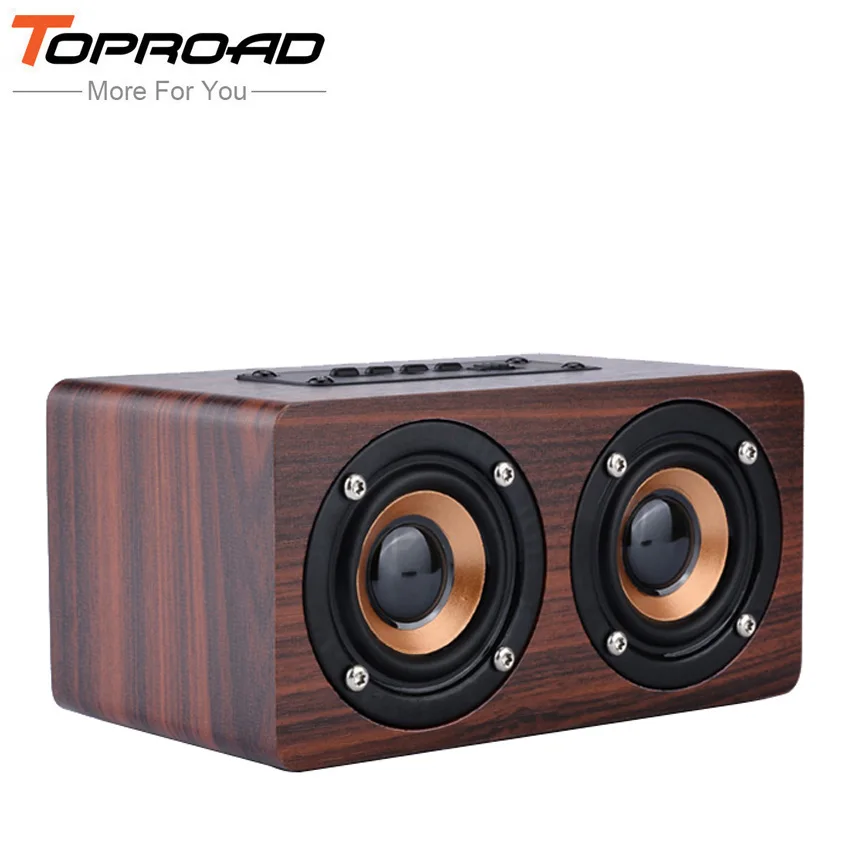 

TOPROAD Wood Wireless Altavoz Bluetooth Speaker Subwoofer Speakers Stereo Deep Bass 3D Dual Loudspeakers Handsfree With Mic TF
