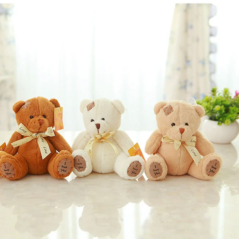 

fast shipping 20cm patch teddy bear plush toy stuffed soft bear doll baby toy Birthday gift for kis