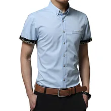 YG6156-A1275 летняя деловая Повседневная Молодежная хан издание мужская рубашка с коротким рукавом Распродажа дешевых футболок