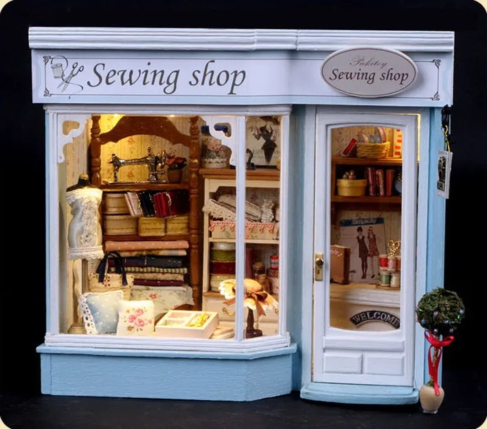 Sewing Shop of Savile Row DIY Doll house 3D Miniature Voice activated