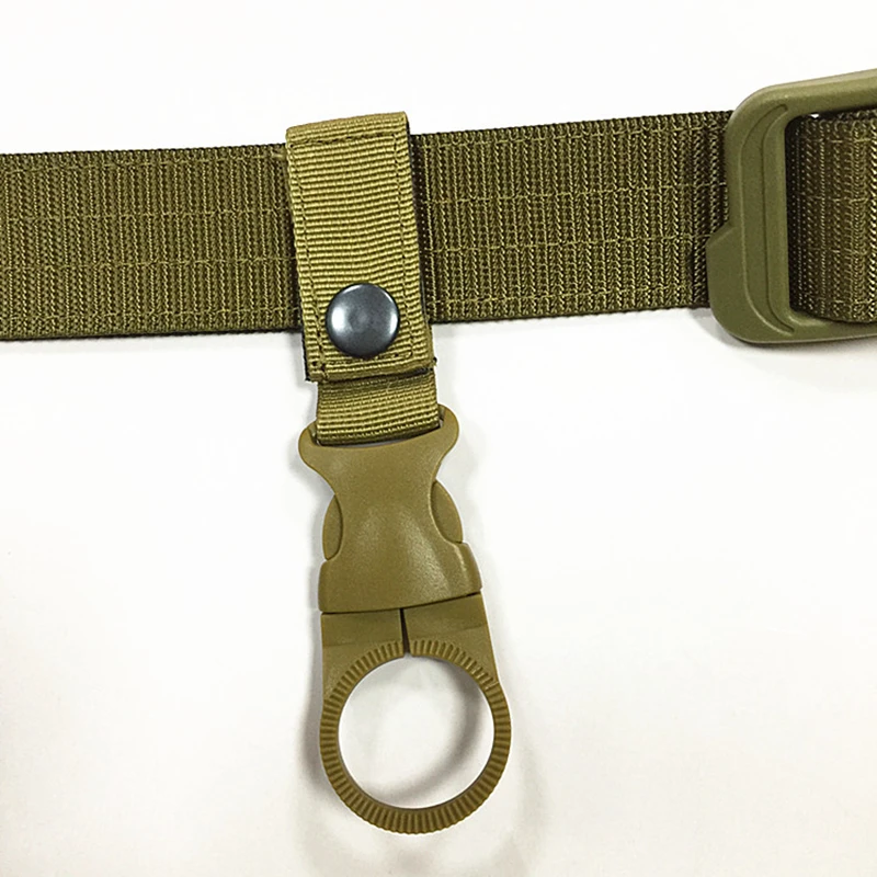 Outdoor Equipment Accessories-Outdoor military Nylon Webbing Buckle Hook Water Bottle Holder Clip EDC Climb Carabiner Belt Backpack Hanger Camp