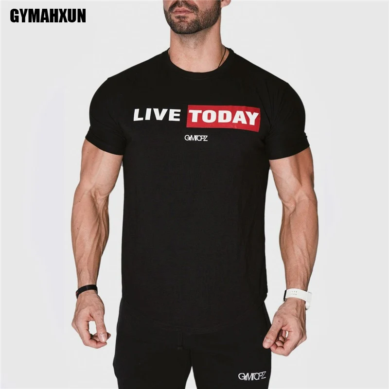 

GYMAHXUN 2018 New Mens Summer Tops Tees Short Sleeve t shirt printing Men's T-shirt men's brand fashion round neck T shirt men