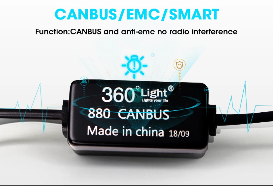 CARLitek 360 градусов H27 Led 880 881 Автомобильная Лампа фара 12000LM 6000K 90 Вт COB чип Canbus Led автомобилей Передняя Задняя противотуманная фара