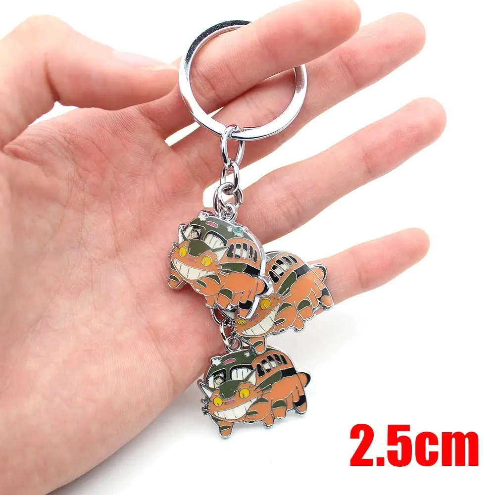 

3pcs/set My Neighbor Totoro Keychain Anime Ghibli Catbus Metal Pendants Keyring Ornament Jewelry Cosplay Collection Cute Gifts