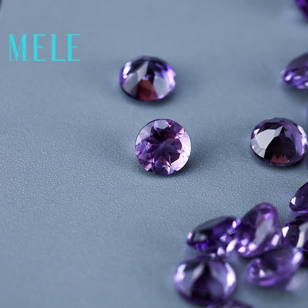Top quality Brazil natural amethyst,6mm 0.8ct round brilliant cut gemstone for jewelry making,DIY loose stone