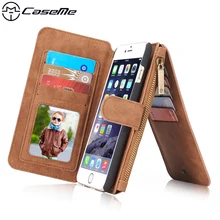 For Apple iPhone 6 6s Plus Retro Quality Leather Case Zipper Wallet Card Multifunction Magnetic Phone Back Cover For iPhone 6s