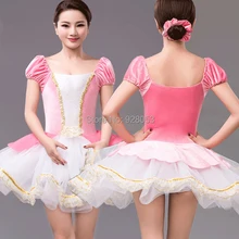 Розничная, детская балетная пачка юбка-пачка принцессы розовая юбка-пачка с короткими рукавами профессиональная балетная пачка для женщин(90-180 см) 019