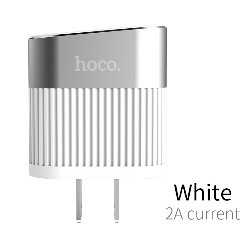 HOCO двойной USB зарядное устройство ЕС США Великобритания вилка адаптер путешествия настенное зарядное устройство с светодиодный дисплей для iPhone Xiaomi huawei samsung мобильный телефон - Тип штекера: US White