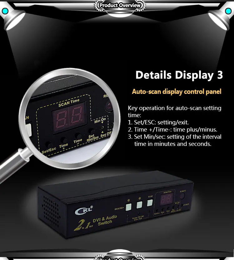 CKL-21D 2x1 2 Порты и разъёмы переключатель dvi PLC сплиттер 2in 1out. 3D 1080P для монитора ПК с ИК-пультом дистанционного управления, RS232 управления