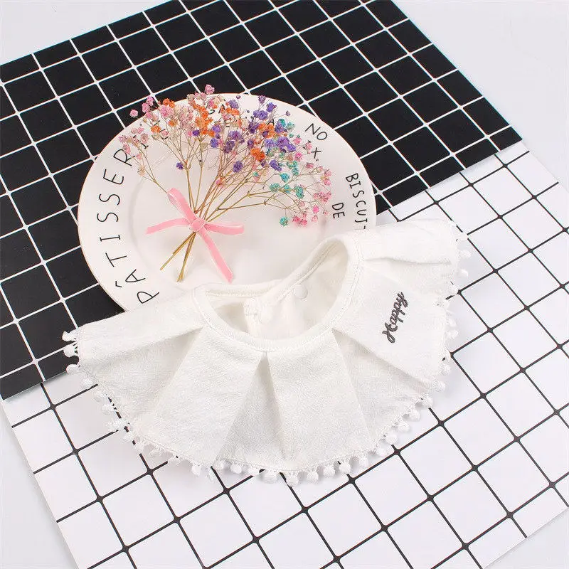 360 Degree Baby Cotton Bib Fashion Ruffles Girl Burp Cloths Fake Collar Infant Toddler Saliva Towel Bib Highly Absorbent Soft (10)