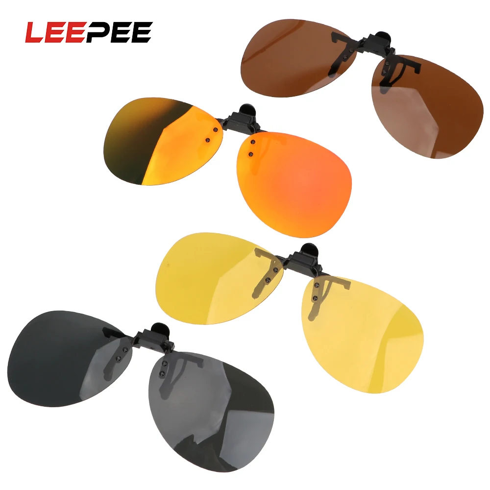 LEEPEE Clip On Sunglasses Anti-UVA UVB Car Driving Night Vision Lens For Men Women Polarized Sun Glasses Driver Goggles LEEPEE Clip On Sunglasses Anti-UVA UVB Car Driving Night Vision Lens For Men Women Polarized Sun Glasses Driver Goggles
