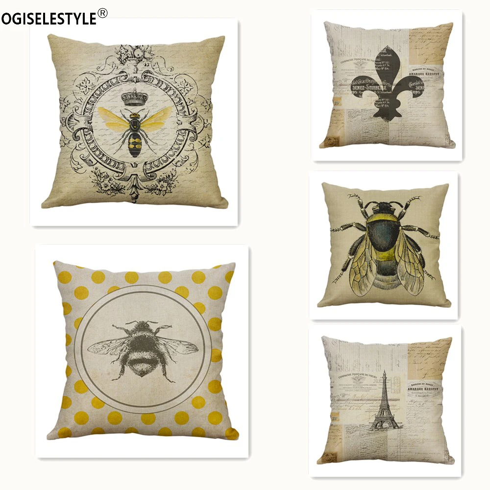 Dark Gold Europe 18/"*18/" Decor Cotton Linen Cushion cover Pillowcase