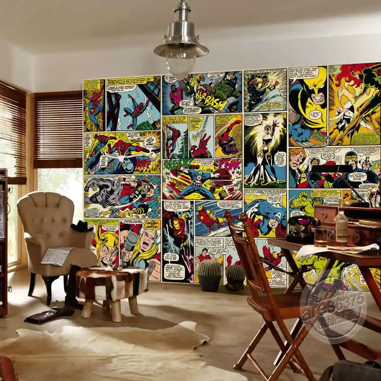 Marvel Comics Wallpaper Custom 3d Wall Murals Captain America Photo Wallpaper Kids Boys Bedroom Office Shop Art Room Decor Hulk