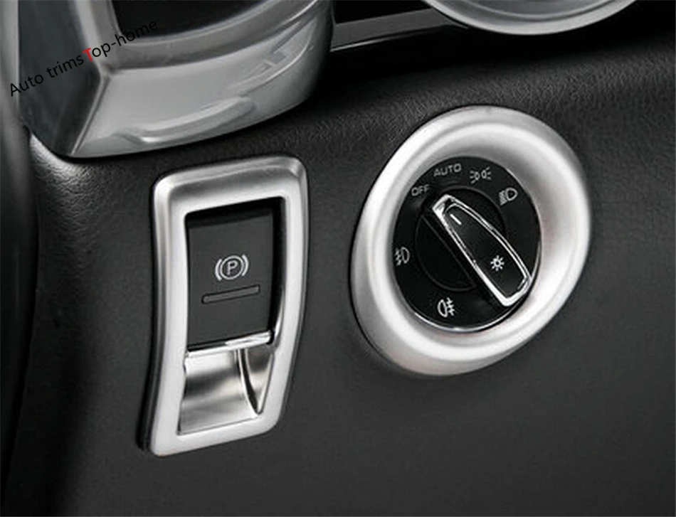 

Yimaautotrims Headlight Switch Control Button + Electronic Handbrake Frame Cover Trim For Porsche Cayenne 2013 - 2017 Colorfully