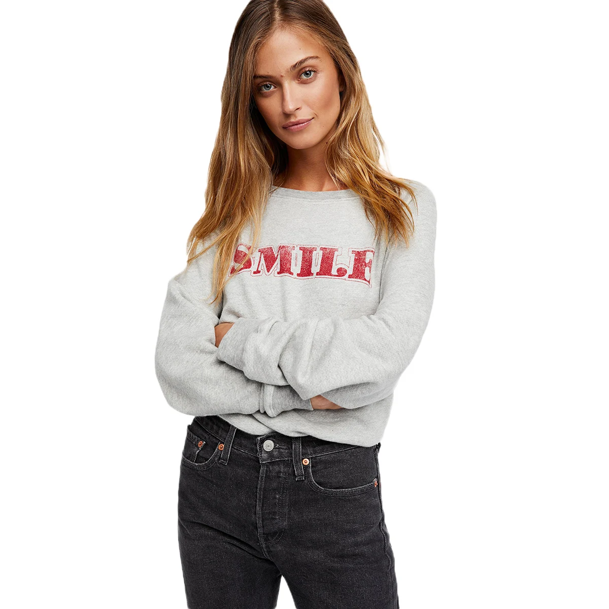 Apparel New Fashion Long Sleeve Women Sweatshirts Letter Printed Solid