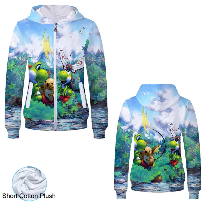 Fans Made 2019 Unisex Cotton Hooded Sweatshirt Anime Super Mario 3D Graphic Hood Hoodies Youth Boys O-Neck Sweatshirts Men Women