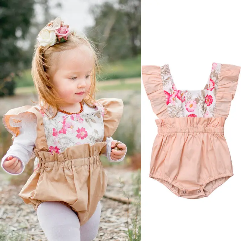 New Newborn Infant Girl Romper Cute Baby Girls Sleeveless Ruffles