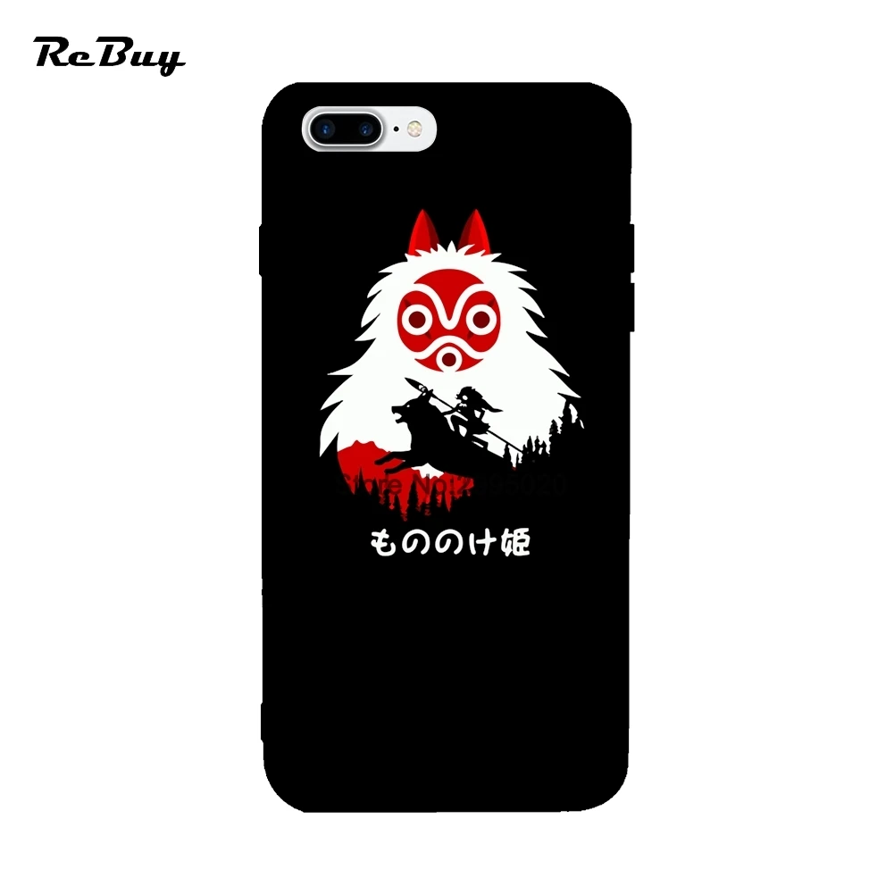 Princess Mononoke Soft TPU Candy Color Covers Case For iPhone 6 6S 7 8 Plus X Phone |