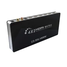 Full HD 4Kx2K HDMI Matrix 4×2 Switch Splitter HIFI Matrix with IR Remote Control Supports HDMI 1080P V1.4/3D/4K With Audio
