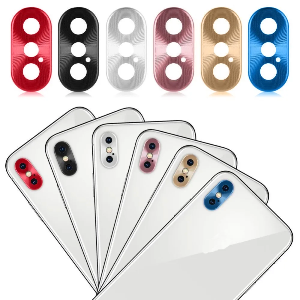 

OTMIL Metal Rear Camera Lens Case Cover For iphone 7 8 Plus XS X MAX XR Camera Guard Circle Case Cover Ring Bumper Protection