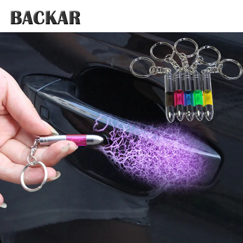 

BACKAR Auto Car Anti-static Illuminate Keychains For Suzuki Renault Mini Cooper Subaru Static Electricity Elimination Key Rings