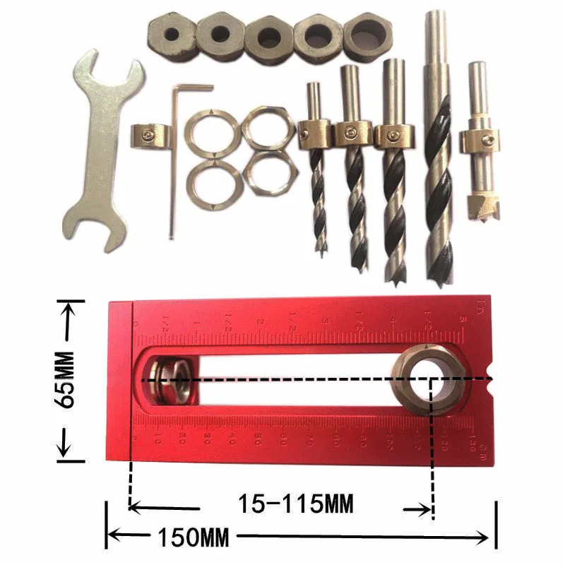 Деревообрабатывающий столярных комплект набор сверл 6/8/10/12/15 мм с плоским носком крест косой резьбовое отверстие тонкий пояс, который крепится на локатор руководство локатор джиг