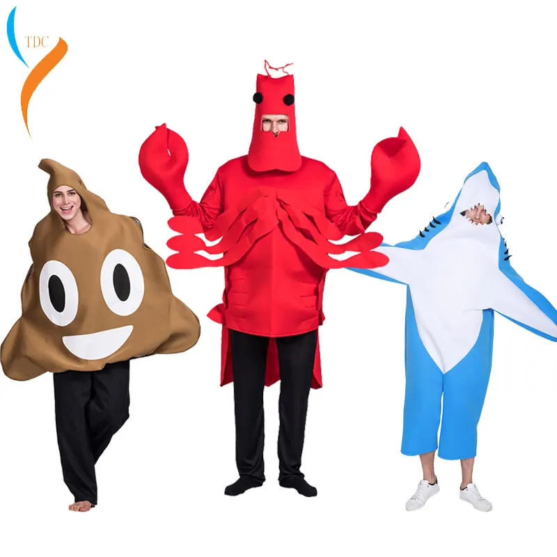 Новинка 2019, мужской костюм на Хэллоуин, красный лангуст, костюм акулы, смешной костюм, большие размеры, для взрослых, для женщин, косплей