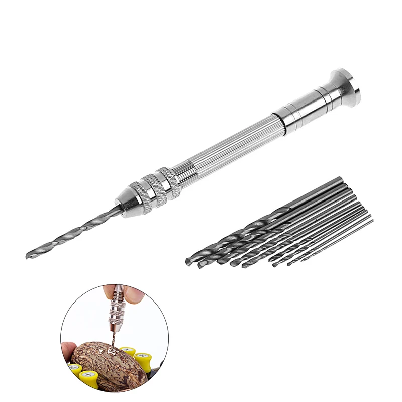

OOTDTY 2018 0.8-3mm Mini Drill Bit Keyless Chuck + 10Pcs HSS Twist Drills Rotary Tools OCT23_50