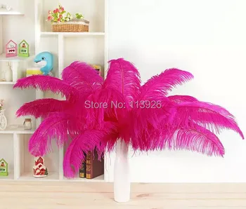 

100pcs/lot 14-16 inhces ostrich feather fuchsia ostrich feather trim ostrich plumes for wedding party accessories DIY CRAFTS