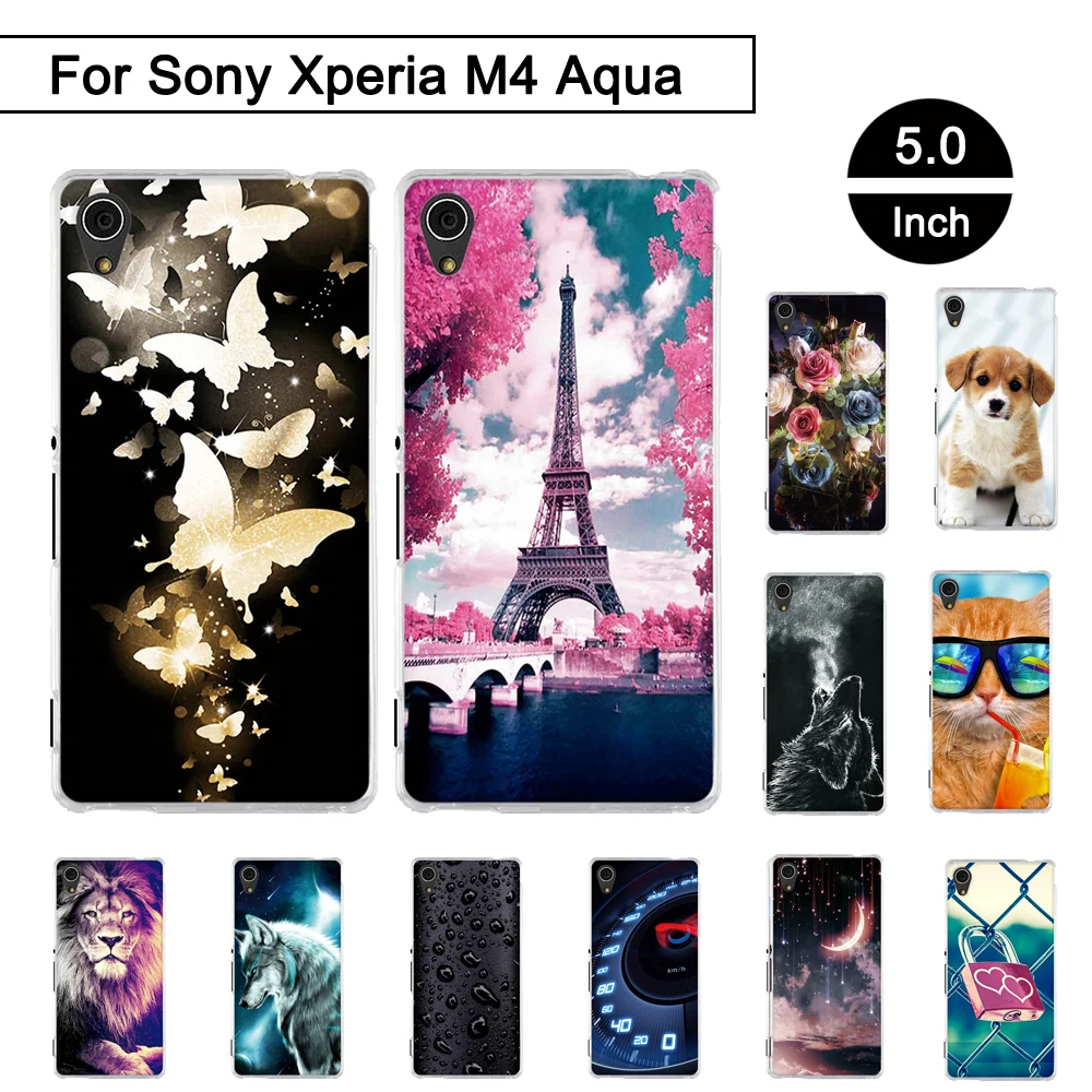 Чехол для Sony Xperia M4 Aqua 5 0 дюймов чехол задней панели телефона M 4 силиконовый m4 aqua Shell