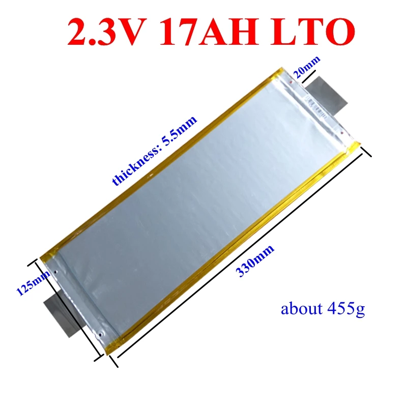 10 шт 30000 циклов LTO 2,3 V 2,4 V 17AH литиевый оксид титанита Аккумулятор для 12V 24V трицикла e-bike автомобилей автобусов автомобиля