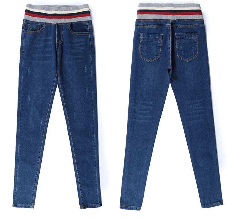 2019 новые джинсы женская одежда осенние и зимние джинсы брюки с высокой талией эластичные брюки-карандаш