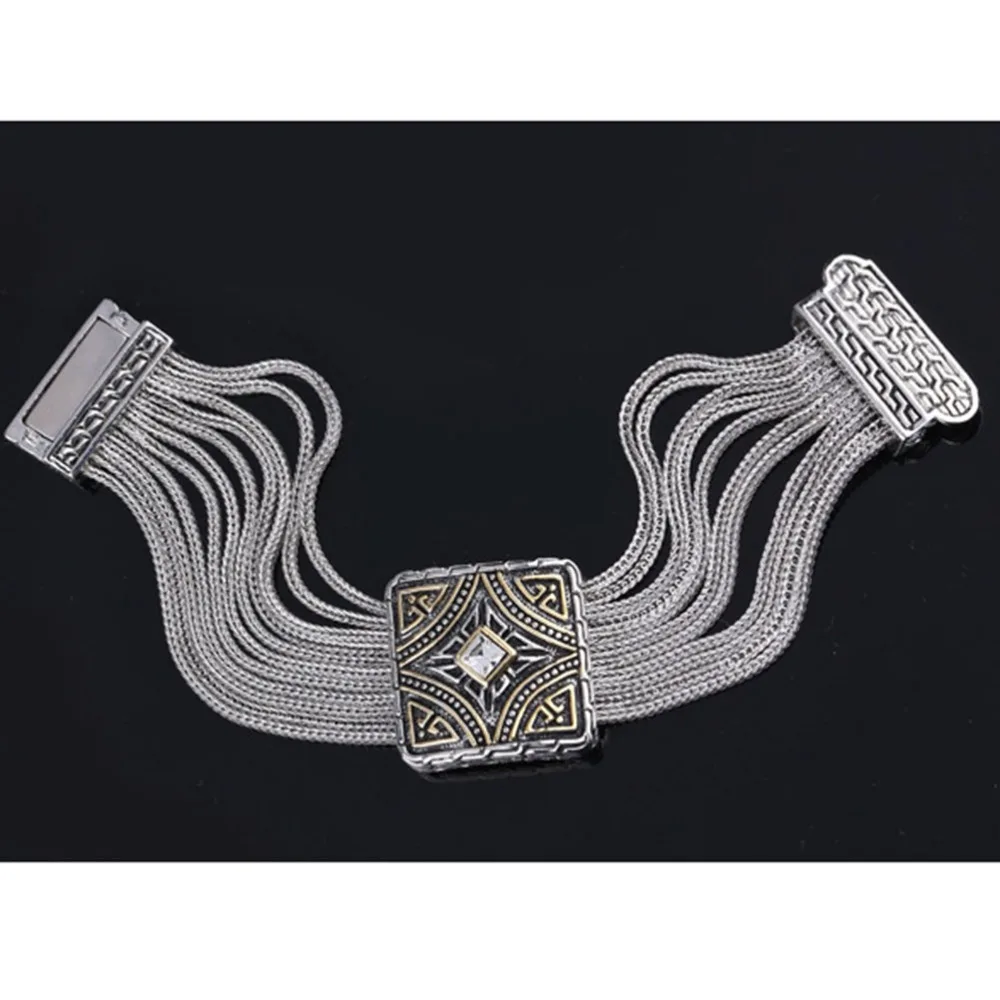 

Fashion Jewelry Gold Plate John Eleven Rows Wheat Chain Bracelet Women Jewelry alloy Trendy personality Bracelet Christmas gift