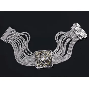 

Fashion Jewelry Gold Plate John Eleven Rows Wheat Chain Bracelet Women Jewelry alloy Trendy personality Bracelet Christmas gift