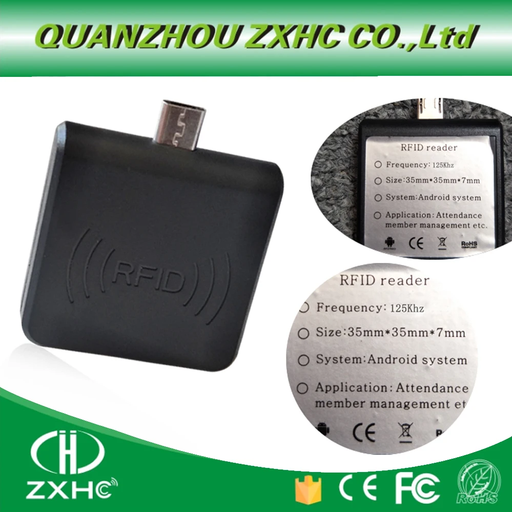 Портативный 125 кГц TK4100/EM4100/EM4200 RFID считыватель Android Mirco USB для эмуляции клавиатуры