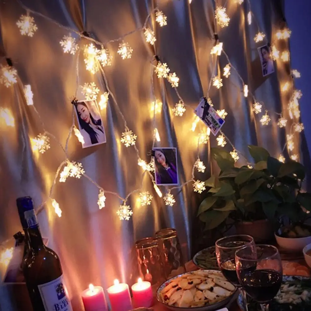 20 штук светодиодный декоративные огни в форме снежинок Рождественская елка свет свадебные светодиодный крытый/на открытом воздухе декора сада вечерние 3 м