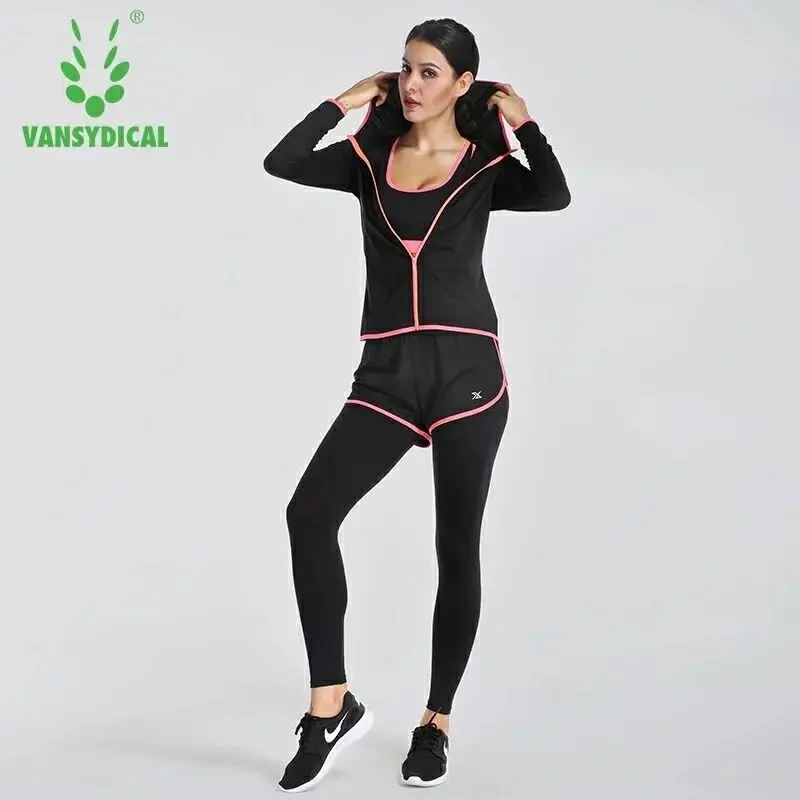 Vansydical 2018 спортивные костюмы для женщин набор фитнеса и йоги спортивная одежда
